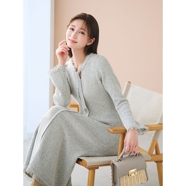 美品CELFORD セルフォードダイヤヘムディフォメ―ションワンピース38 ダイヤヘムディフォメ―ションワンピース(デイリーワンピース