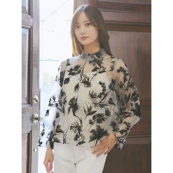 セルフォード CELFORD 小花刺繍ペプラムブラウス WHT 36 小花刺繍ペプラムブラウス(ブラウス・シャツ)｜TOPS（トップス