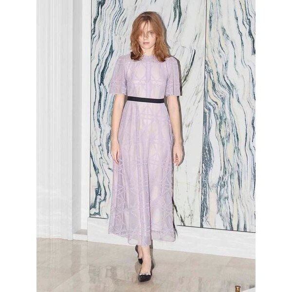 CELFORD プレイドパターンチュールドレス 36 【公式通販】