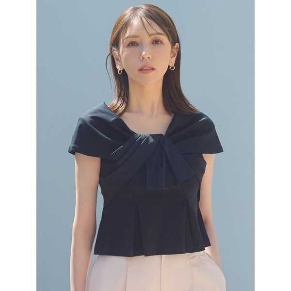 アシメフリルギャザーカットソー(カットソー)｜TOPS（トップス