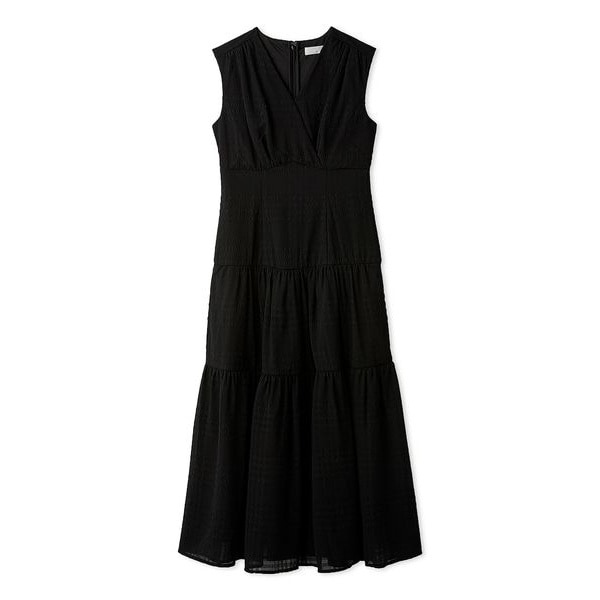 【値下げ】CELFORD＊セルフォード＊ストライプレースワンピース＊BLACK 中古・古着通販】CELFORD (セルフォード) ストライプレース