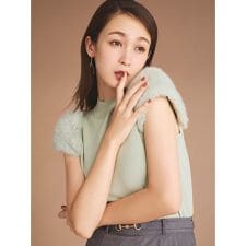 シルクブレンドショートファースリーブニット