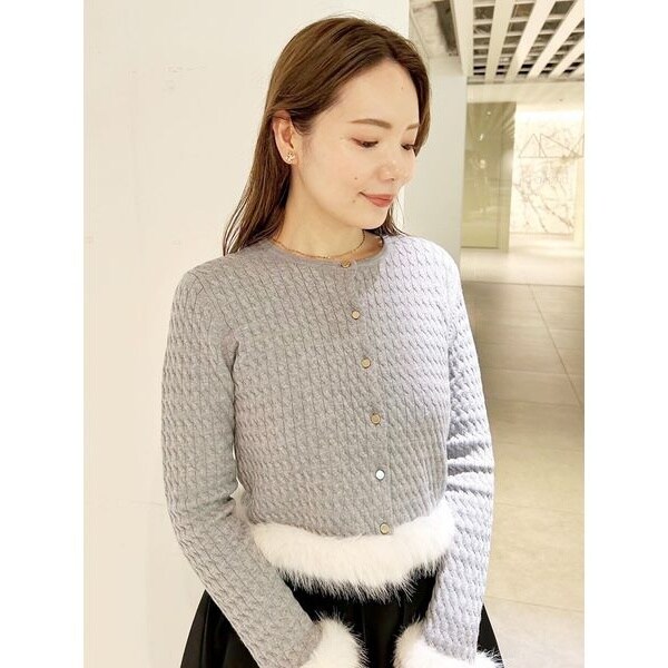 カシミア混ファートリムカーディガン | セルフォード(CELFORD