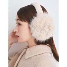 ビジュー付きフェイクファーイヤマフ