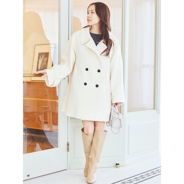 【COS】DOUBLE-FACED WOOL PEA COAT ウール Pコート DOUBLE-FACED WOOL PEA COAT ダブルフェイスウールピーコート