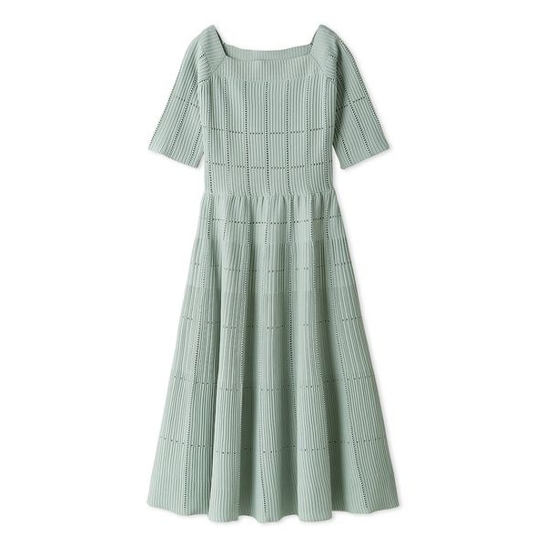 スクエアネックディフォーメーションニットワンピース | セルフォード