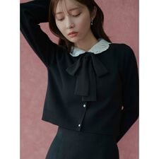 セルフォード(CELFORD)の【WEB限定】デタッチャブルレースカラーカーディガン