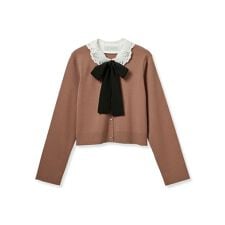 セルフォード(CELFORD)の【WEB限定】デタッチャブルレースカラーカーディガン