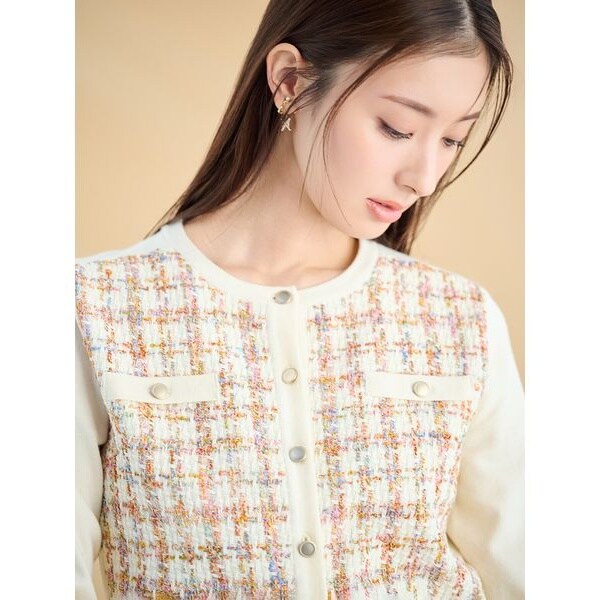 ツィードドッキングニットカーディガン | セルフォード(CELFORD