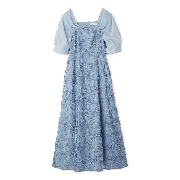 【タグ付き現行】セルフォード ローズエンブロイダリーチュールドレス　ブルー YUMIKATSURAforCELFORD】ローズエンブロイダリーチュールドレス