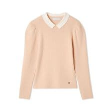 カシミア混襟付きニット