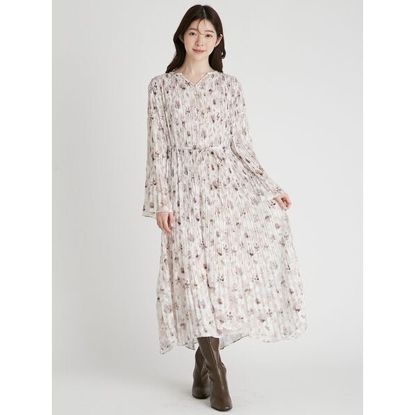 CELFORD コードレースフレアスリーブワンピース ブルー 36