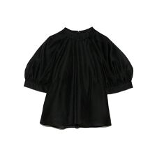 衿付きパフスリーブブラウス