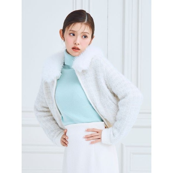 CELFORD×P.J. REDOUTEコラボ】 エンブロイダリー衿付きニット | セル