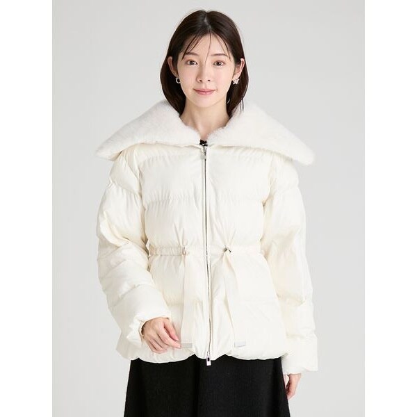 セルフォード　ファー襟付きキルティングショートコート　36 アイボリー CELFORD（セルフォード） (10%OFF&300円OFF）CELFORD ファー襟付き