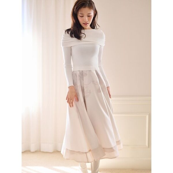 アシメネックニットドッキングワンピース | セルフォード(CELFORD