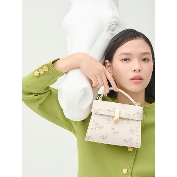 CELFORD リュタンビジュースタッズポシェット (M) アイボリー リュタン】ビジュースタッズポシェット（M）(ハンドバッグ)｜BAGS