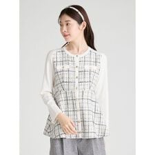 ツイードペプラムカーディガン