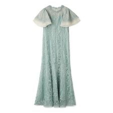 フレアスリーブレースマーメイドドレス