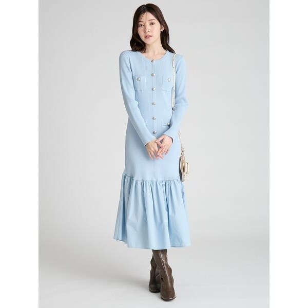 タフタドッキングマーメイドニットワンピース | セルフォード(CELFORD