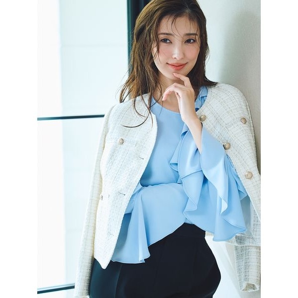 美品✨CELFORD ノーカラーツイードジャケット CELFORD（セルフォード） ジャケット ノーカラージャケット パイピング