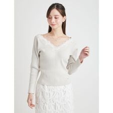 ハートレースニットプルオーバー