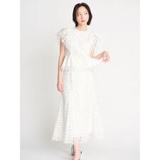 【セットアップ対応】ジオメトリックパターンレーススカート