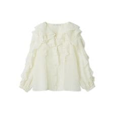 【洗える】ラッフルフリルブラウス