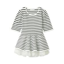 【洗える】ペプラムドッキングニットプルオーバー