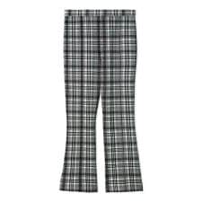 【洗える】チェック柄ストレッチフレアカプリパンツ