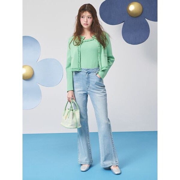 CELFORD 【UVカット】【洗える】フリルトリムニットアンサンブル UVカット】【洗える】フリルトリムニットアンサンブル | セルフォード