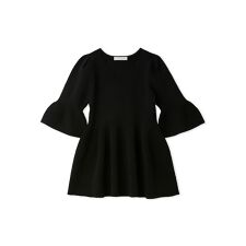 【洗える】ベルスリーブペプラムニットプルオーバー