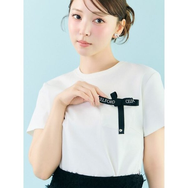 洗える】ロゴ刺繍リボン付きカットソー | セルフォード(CELFORD