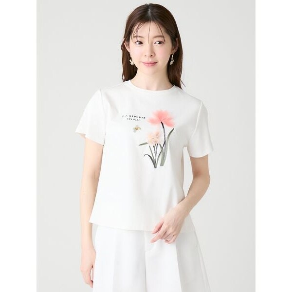 即日発送　CELFORD×P.J. REDOUTEコラボ　Tシャツ　ブラック 洗える】【CELFORD×P.J. REDOUTEコラボ】 3DモチーフTシャツ | セル