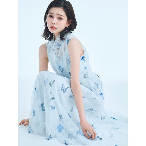洗える】【HANAE MORI×CELFORDコラボ】バタフライプリントワンピース