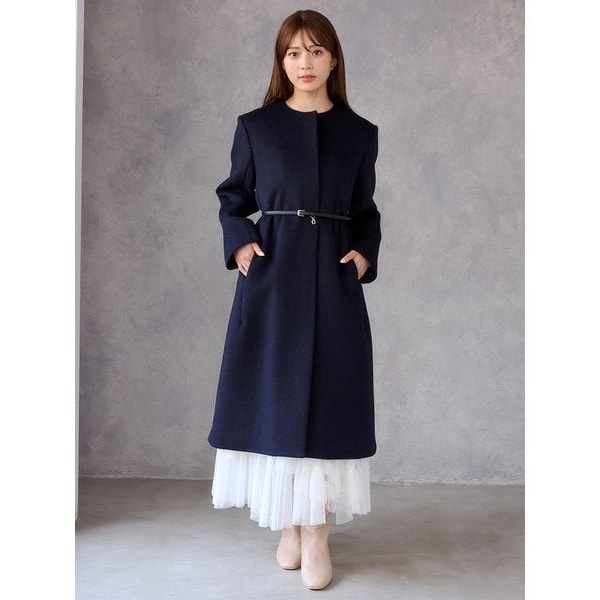 カシミヤ混ノーカラーコート | セルフォード(CELFORD) | マルイウェブ