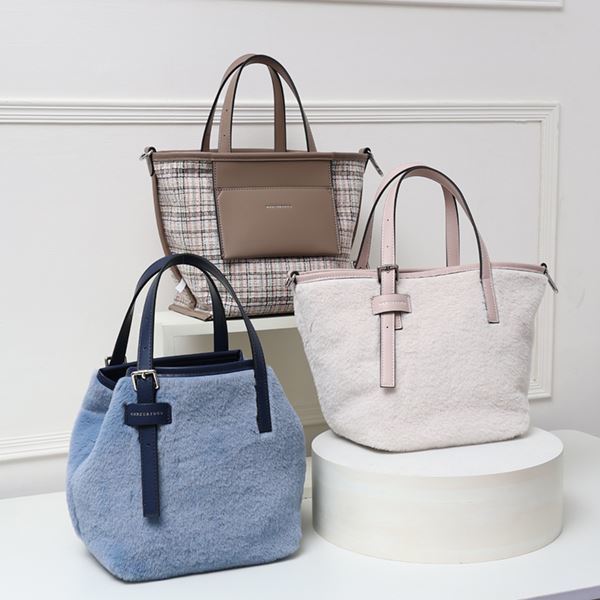 ファー×ツイード生地 リバーシブルハンドバッグ | マーキュリーデュオ