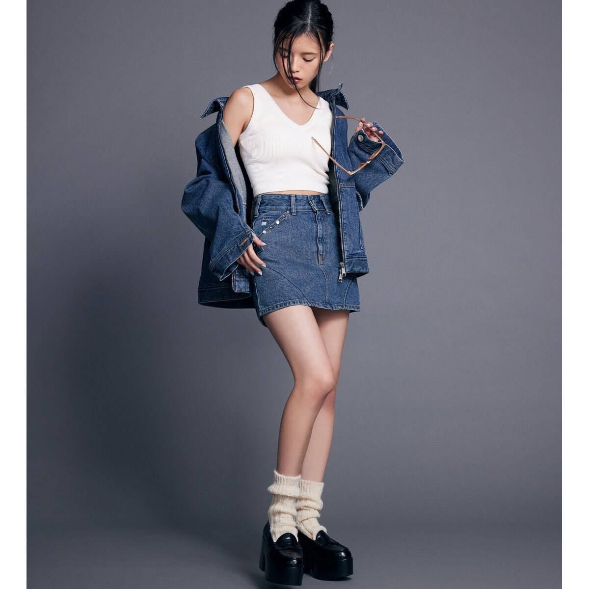 atelier SOMETHING　TLEB DENIM SKlRT スカート SOMETHING atelier TLEB DENIM SKIRT/デニムスカート : マルイ