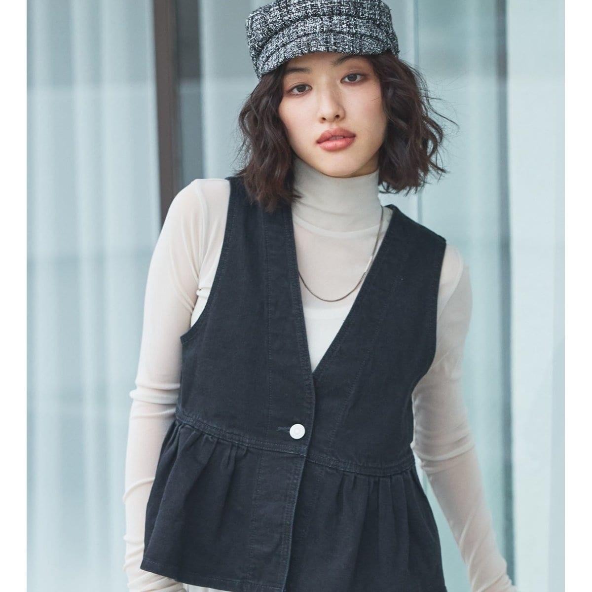 SOMETHING 2way ぺプラム　デニムビスチェ　デニムベスト FREAK'S STORE（フリークスストア）の「SOMETHING × FREAK'S