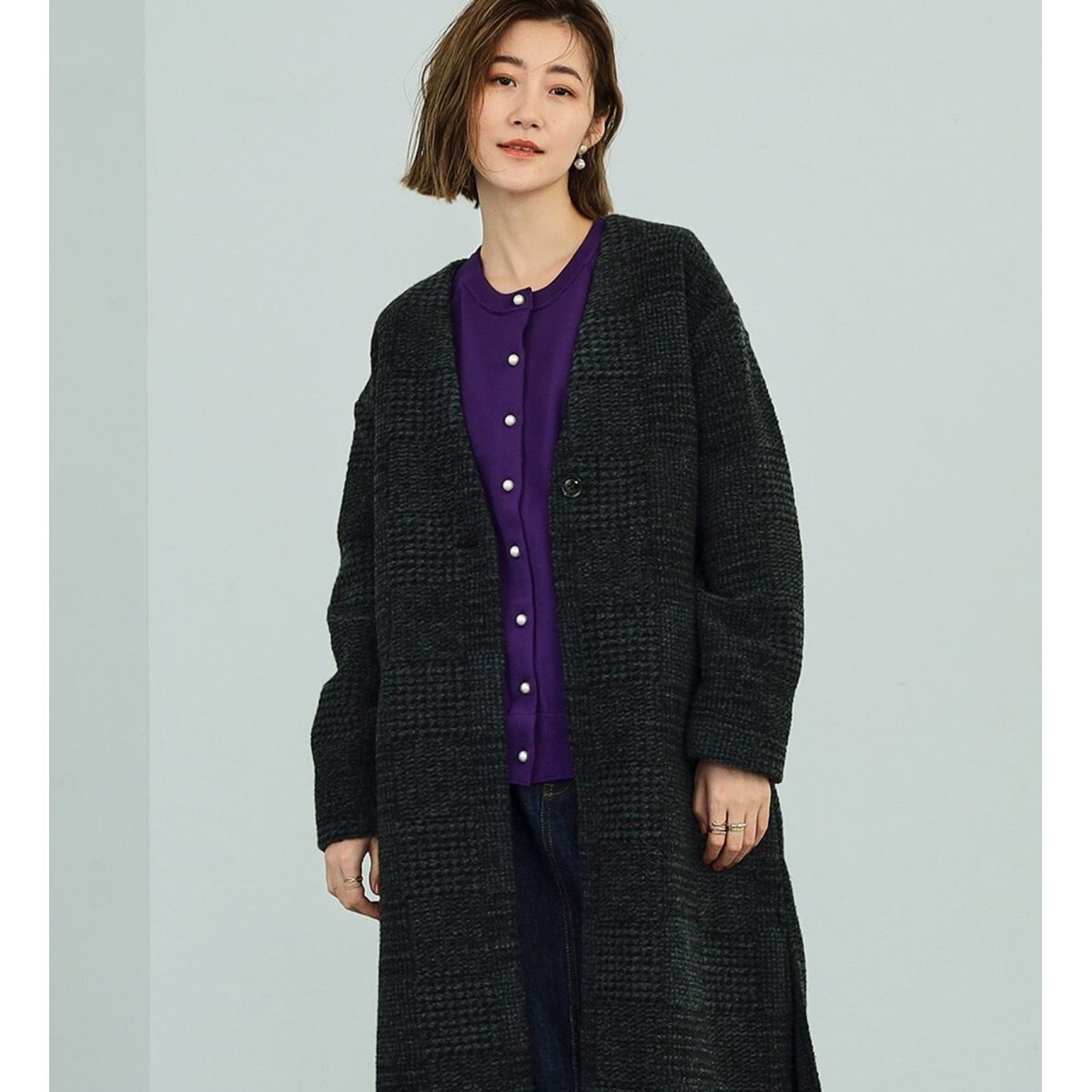 サムシングさん専用: 百貨店・直営店限定】SOMETHING チェックガウン | サムシング