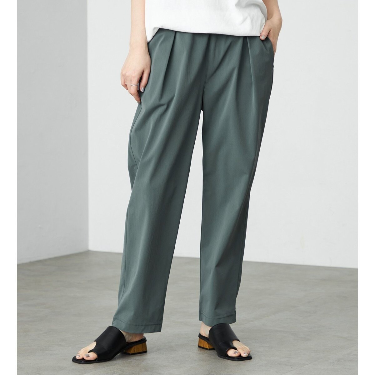 サムシング（SOMETHING）/SOMETHING ウエストゴムSLテーパードパンツ【UVカット・冷感・防シワ】 SOMETHING ウエストゴムSLテーパードパンツ【UVカット・冷感・防シワ