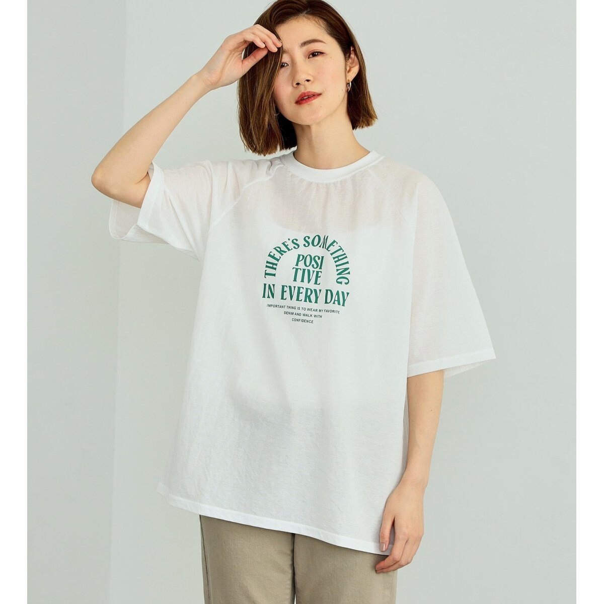 SOMETHING シースルーミドルスリーブTシャツ SOMETHING シースルーミドルスリーブTシャツ | サムシング
