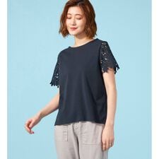 【百貨店・直営店限定】SOMETHING レーススリーブ半袖カットソー