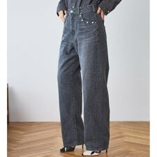 サムシング(SOMETHING)のSOMETHING ELSA ヴィンテージルーズストレートパールデニムパンツ