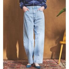 SOMETHING ELSA ヴィンテージルーズストレートデニムパンツ