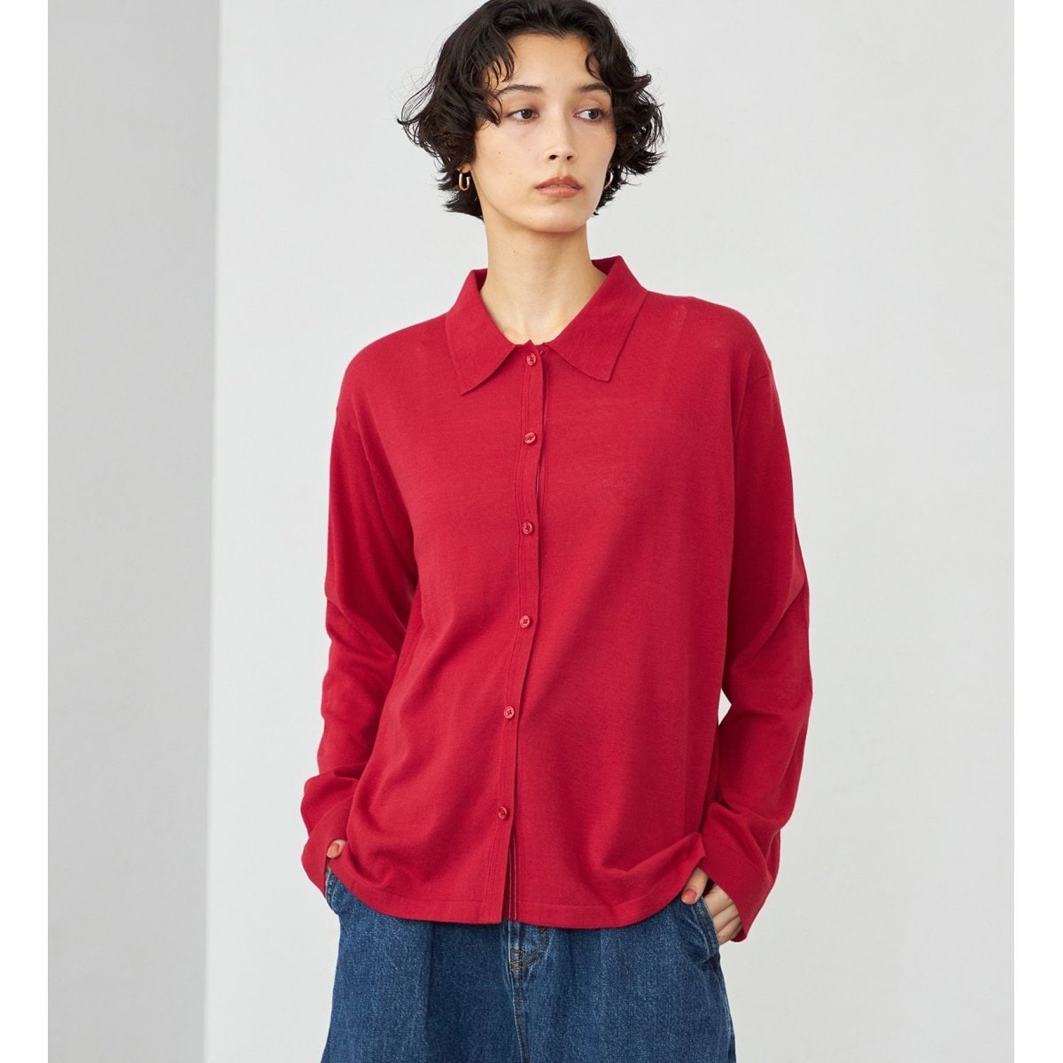 moussy DOUBLE LAYERED ニットシャツ　新品 MOUSSY | DOUBLE LAYERED ニットシャツ (シャツ・ブラウス ) |SHEL