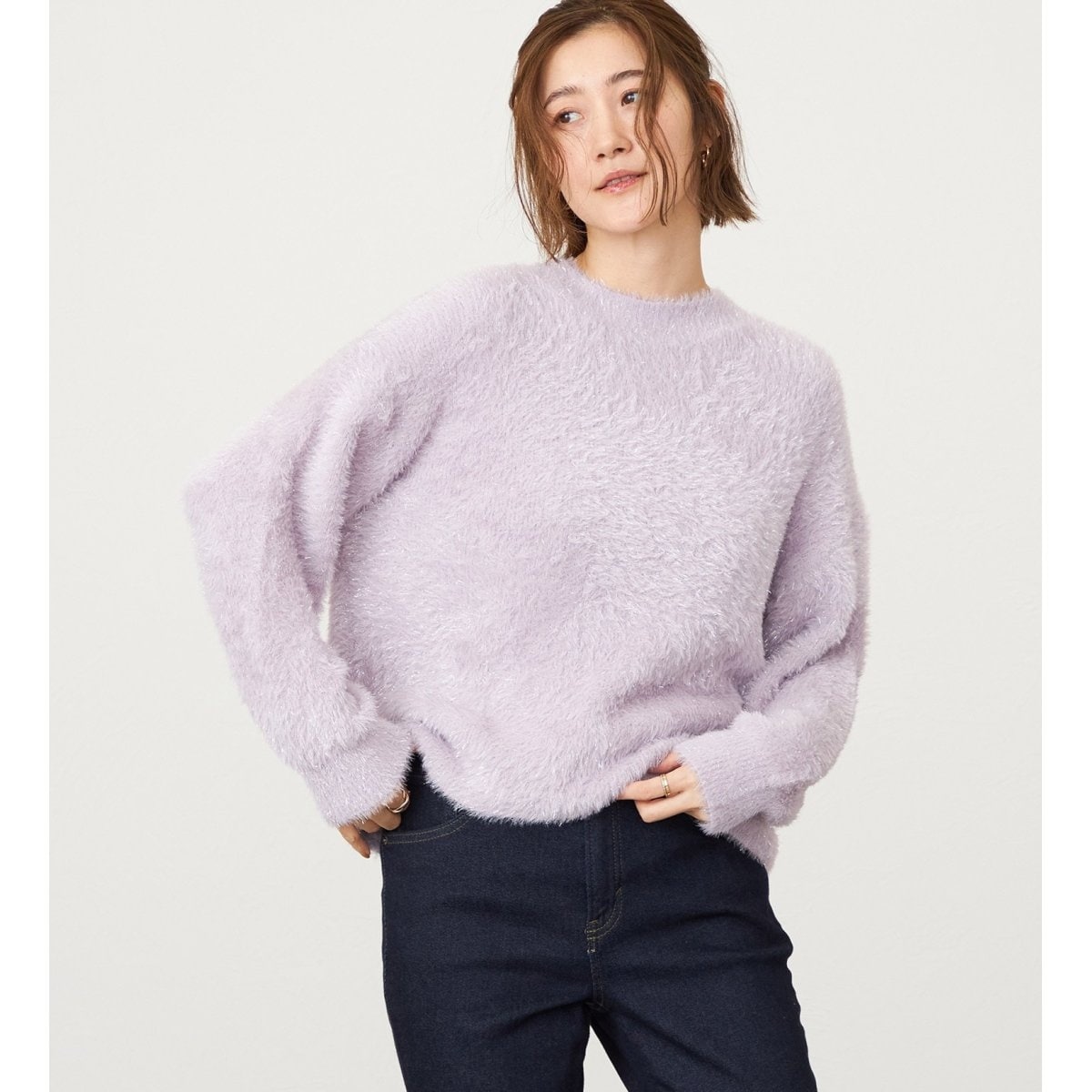 SOMETHING グリッターニットプルオーバー | サムシング(SOMETHING