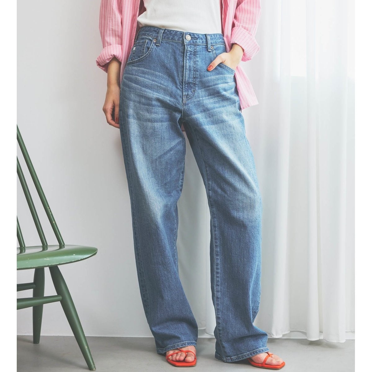 [�}���C]SOMETHING ELSA LOOSE STRAIGHT/���[�Y�X�g���[�g�f�j���p���c/�T���V���O�iSOMETHING�j �W�F�u���[