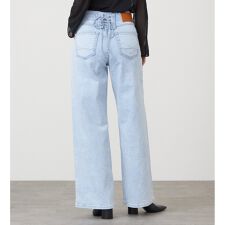 SOMETHING LISAレースアップワイドデニムパンツ