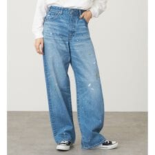 SOMETHING ELSA ヴィンテージルーズストレートデニムパンツ